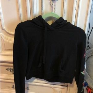 Cropped black hoodie